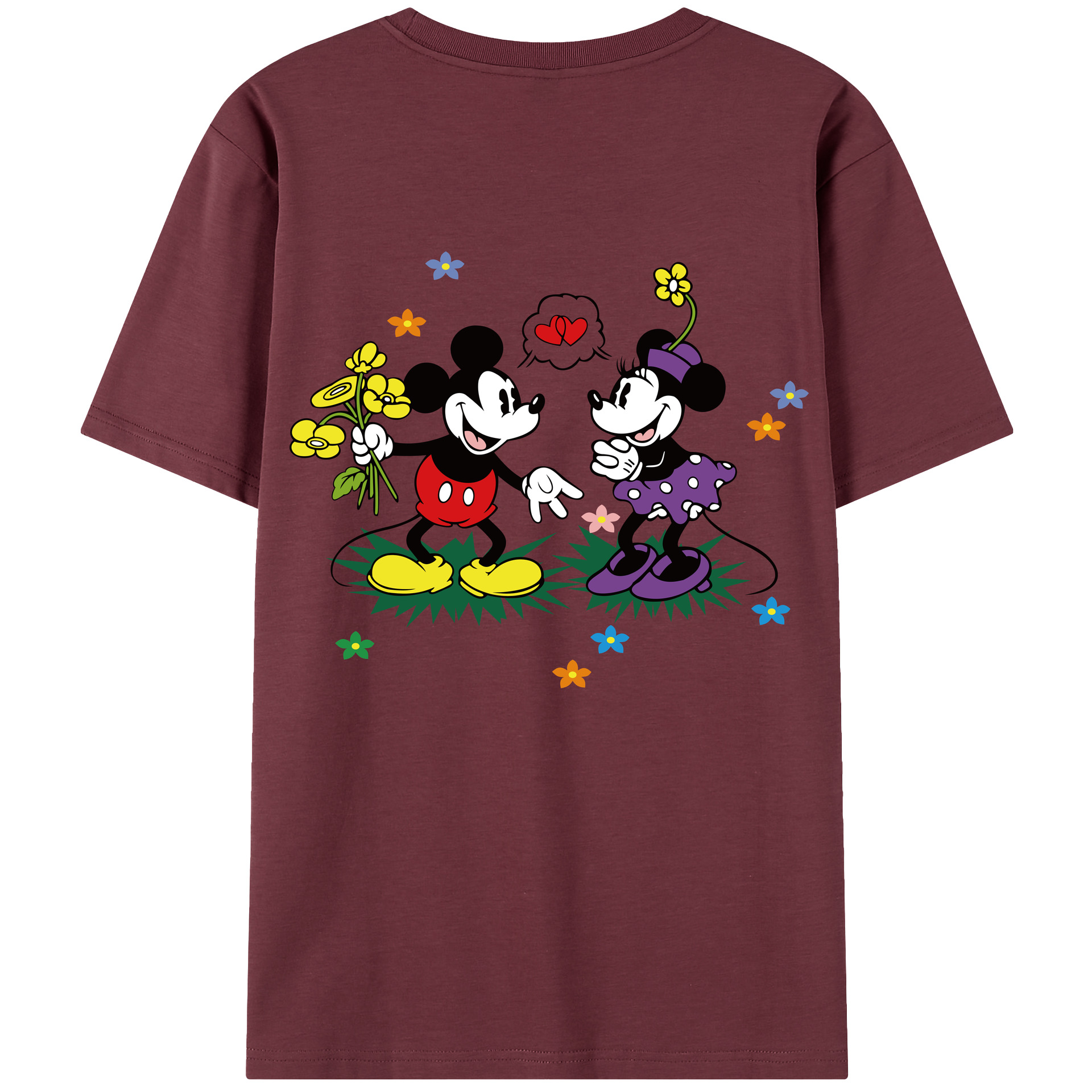 （画像用） ミッキーマウス Mickey Mouse 綿100％半袖Tシャツ（背面プリント）